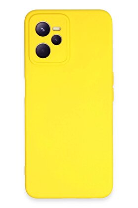 CepteToptan Realme C35 Kılıf Nano içi Kadife Silikon - Sarı - DROPX3520-6275