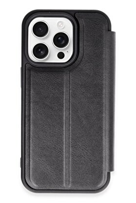CepteToptan iPhone 14 Pro Max Kılıf Flip Cover - Siyah - DROPX6330-4886
