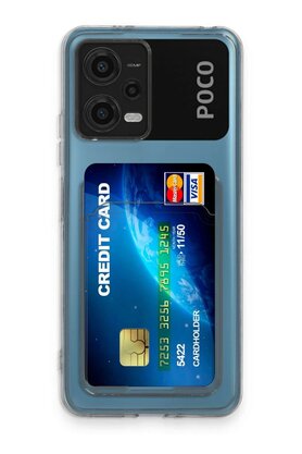 CepteToptan Xiaomi Poco X5 5G Kılıf Kart Şeffaf Silikon - Şeffaf - DROPX7762-6323