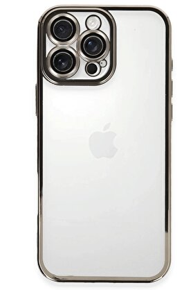 CepteToptan iPhone 16 Pro Max Kılıf Lensli Silikon - Titanyum Gri - DROPX3847-4826