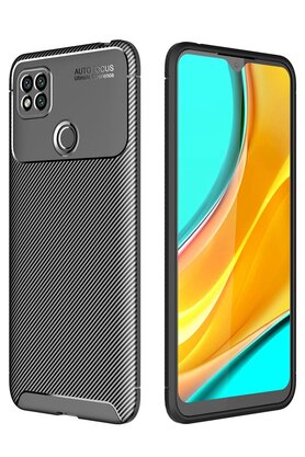 CepteToptan Xiaomi Redmi 9C Kılıf Auto Focus Karbon Kapak - Siyah - DROPX4173-1480