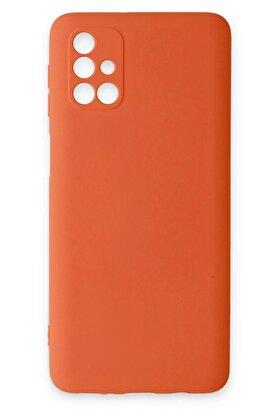 CepteToptan Samsung Galaxy M31S Kılıf Nano içi Kadife Silikon - Turuncu - DROPX3554-9972