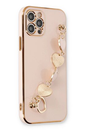 CepteToptan iPhone 12 Pro Max Kılıf Esila Silikon - Pudra - DROPX6967-7507