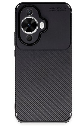 CepteToptan Huawei Nova 12S Kılıf Auto Focus Karbon Kapak - Siyah - DROPX3514-3187