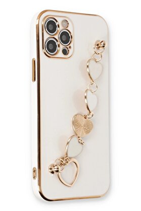 CepteToptan iPhone 12 Pro Max Kılıf Esila Silikon - Beyaz - DROPX4534-6962