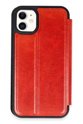 CepteToptan iPhone 11 Kılıf Flip Cover - Kırmızı - DROPX2643-3623