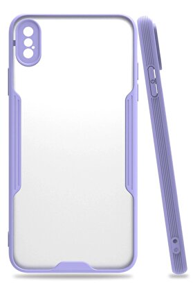 CepteToptan iPhone XS Max Kılıf Platin Silikon - Lila - DROPX8707-2366