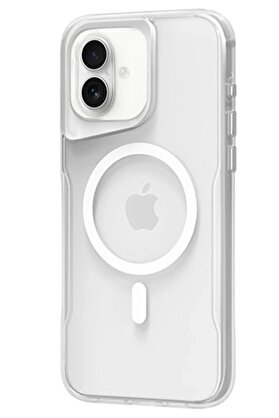 CepteToptan iPhone 16 Plus Kılıf PC Poso Magsafe Kapak - Şeffaf - DROPX6881-3891