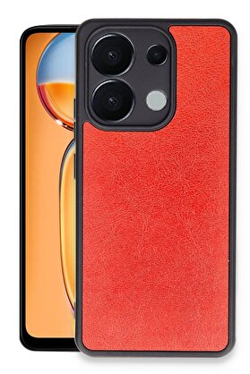 CepteToptan Xiaomi Redmi Note 13 4G Kılıf Aras Deri Kapak - Kırmızı - DROPX3011-8089