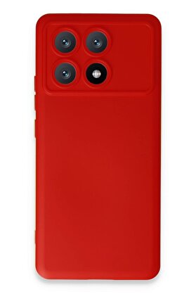 CepteToptan Xiaomi Poco X6 Pro Kılıf Nano içi Kadife Silikon - Kırmızı - DROPX8039-3755