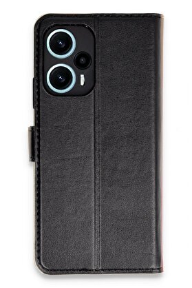 CepteToptan Xiaomi Poco F5 Kılıf Trend S Plus Kapaklı Kılıf - Siyah - DROPX3205-7802