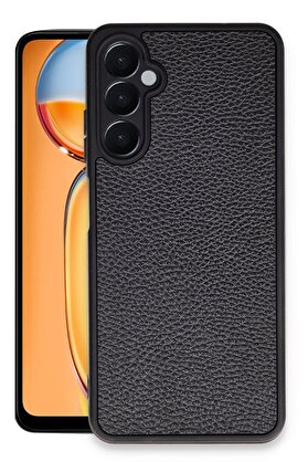 CepteToptan Samsung Galaxy M15 Kılıf Aras Deri Kapak - Siyah - DROPX8638-5173