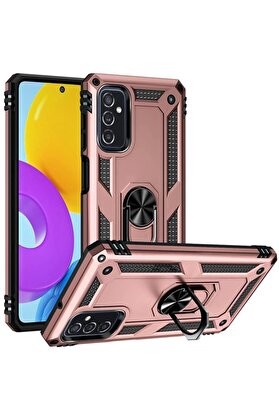 CepteToptan Samsung Galaxy M52 5G Kılıf Sofya Yüzüklü Silikon Kapak - Rose - DROPX4708-4405