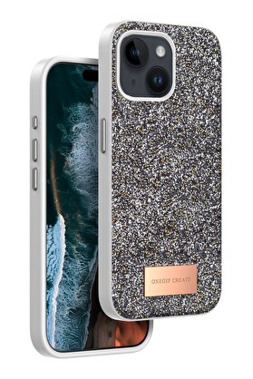 CepteToptan iPhone 15 Bright Simli Kapak - Gümüş - DROPX1111-1712