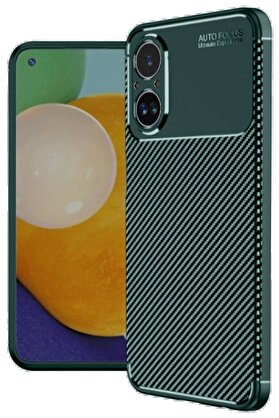 CepteToptan Realme 12 Lite Kılıf Auto Focus Karbon Kapak - Koyu Yeşil - DROPX3667-6201
