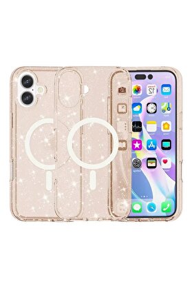 CepteToptan iPhone 16 Plus Kılıf Glow Magsafe Kapak - Turuncu - DROPX1681-6673