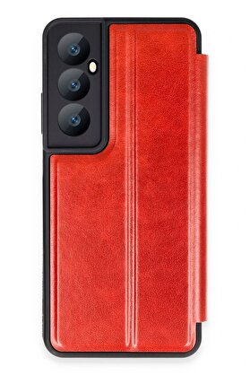CepteToptan Realme C65 Kılıf Flip Cover - Kırmızı - DROPX6739-6034