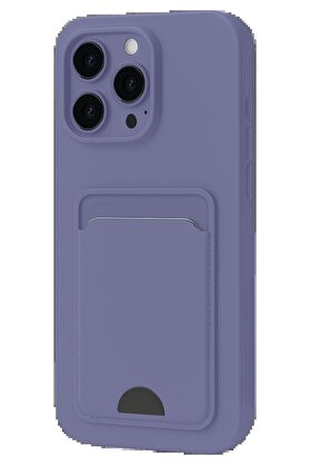 CepteToptan iPhone 16 Plus Kılıf Kelvin Kartvizitli Silikon - Lila - CPT2802287-1148