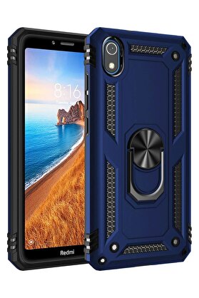 CepteToptan Xiaomi Redmi 7A Kılıf Sofya Yüzüklü Silikon Kapak - Lacivert - DROPX9758-7850