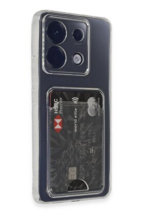 CepteToptan Xiaomi Poco X6 Kılıf Kart Şeffaf Silikon - Şeffaf - DROPX8285-9303