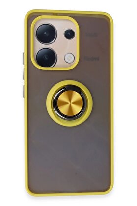 CepteToptan Xiaomi Redmi Note 13 4G Kılıf Montreal Yüzüklü Silikon Kapak - Sarı - DROPX2457-6147