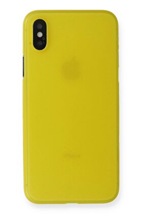 CepteToptan iPhone XS Max Kılıf PP Ultra İnce Kapak - Sarı - DROPX6293-1941