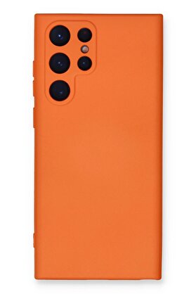CepteToptan Samsung Galaxy S24 Ultra Kılıf Nano içi Kadife Silikon - Turuncu - DROPX1596-9630