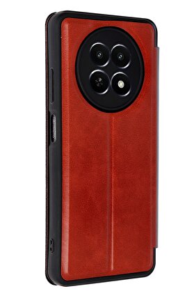 CepteToptan Realme 12 5G Kılıf Flip Cover - Kırmızı - DROPX1405-9872