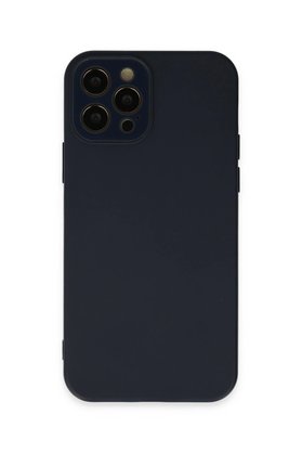 CepteToptan iPhone 12 Pro Max Kılıf Lansman Glass Kapak - Lacivert - DROPX9070-2365