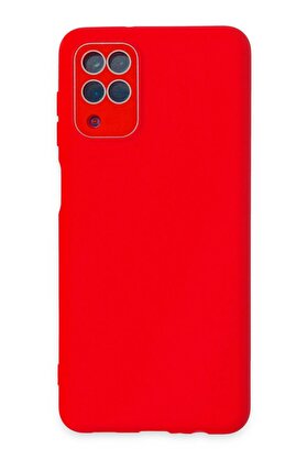 CepteToptan Samsung Galaxy A22 Kılıf Lansman Glass Kapak - Kırmızı - DROPX3464-7572