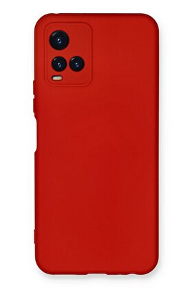 CepteToptan Vivo Y21S Kılıf Nano içi Kadife Silikon - Kırmızı - DROPX5772-9257