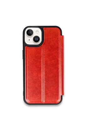 CepteToptan iPhone 15 Kılıf Flip Cover - Kırmızı - DROPX5120-7560