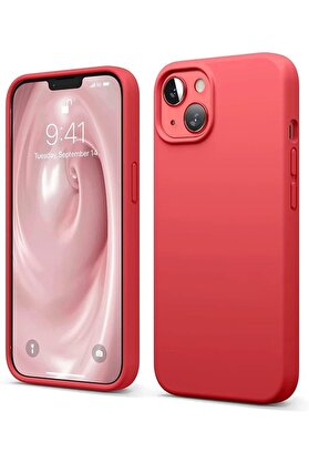 CepteToptan iPhone 14 Kılıf First Silikon - Kırmızı - DROPX4415-9330