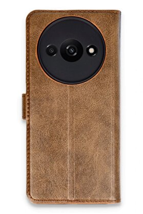 CepteToptan Xiaomi Redmi A3 4G Kılıf Trend S Plus Kapaklı Kılıf - Taba - DROPX6224-2579