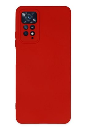 CepteToptan Xiaomi Redmi Note 11 Pro Kılıf Nano içi Kadife Silikon - Kırmızı - DROPX9064-6828