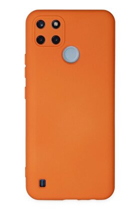 CepteToptan Realme C25Y Kılıf Nano içi Kadife Silikon - Turuncu - DROPX7908-4246
