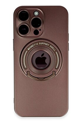 CepteToptan iPhone 13 Pro Max Kılıf Lukka Magneticsafe Kapak - Kahverengi - DROPX5590-9441