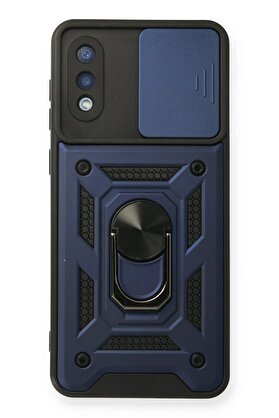 CepteToptan Samsung Galaxy A02 Kılıf Pars Lens Yüzüklü Silikon - Lacivert - DROPX2051-9678
