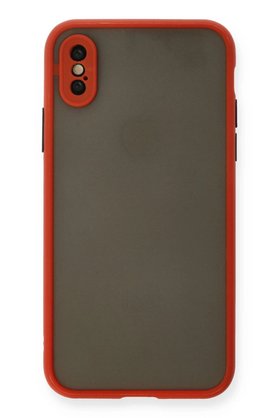 CepteToptan iPhone X Kılıf Montreal Silikon Kapak - Kırmızı - DROPX5133-4639