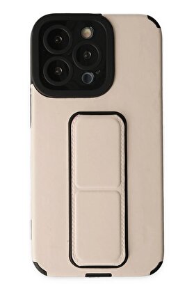 CepteToptan iPhone 13 Pro Kılıf Mega Standlı Silikon - Gold - DROPX3184-3756