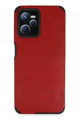 CepteToptan Realme C35 Kılıf Loop Deri Silikon - Kırmızı - DROPX5927-6445