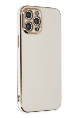 CepteToptan iPhone 12 Pro Kılıf Volet Silikon - Beyaz - DROPX8063-1816