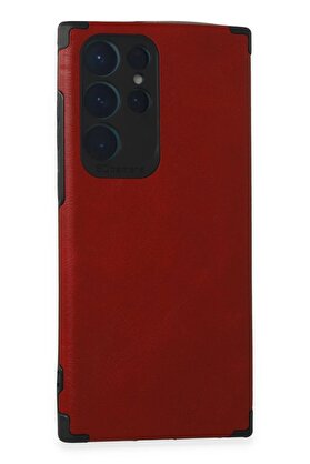 CepteToptan Samsung Galaxy S22 Ultra Kılıf Loop Deri Silikon - Kırmızı - DROPX1828-3840