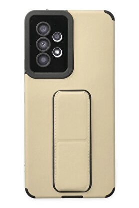 CepteToptan Samsung Galaxy A53 5G Kılıf Mega Standlı Silikon - Gold - DROPX6746-8749