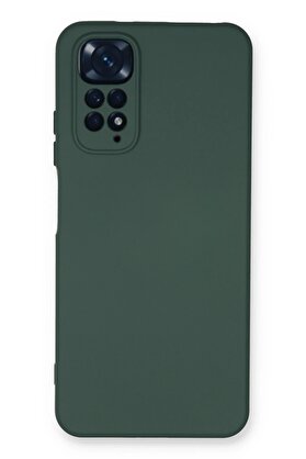 CepteToptan Xiaomi Redmi Note 11 Kılıf Nano içi Kadife Silikon - Koyu Yeşil - DROPX6025-5657