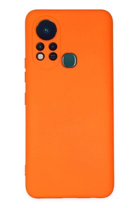 CepteToptan İnfinix Hot 11s Kılıf Nano içi Kadife Silikon - Turuncu - DROPX6413-6274