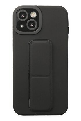 CepteToptan iPhone 14 Plus Kılıf Mega Standlı Silikon - Siyah - DROPX8518-8218