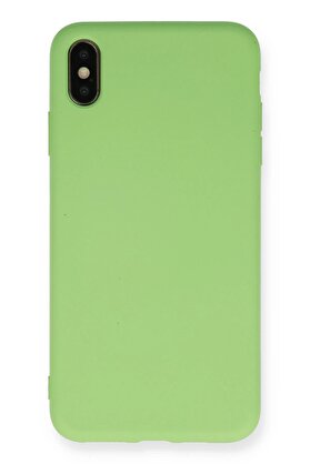 CepteToptan iPhone XS Max Kılıf Nano içi Kadife Silikon - Açık Yeşil - DROPX6736-5091