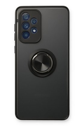 CepteToptan Samsung Galaxy A73 5G Kılıf Montreal Yüzüklü Silikon Kapak - Siyah - DROPX3619-4159