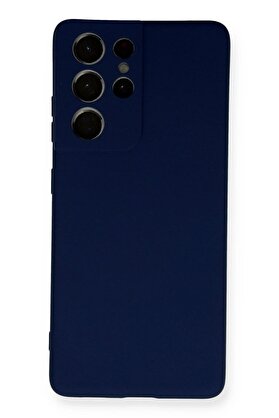 CepteToptan Samsung Galaxy S21 Ultra Kılıf Nano içi Kadife Silikon - Lacivert - DROPX7580-4054